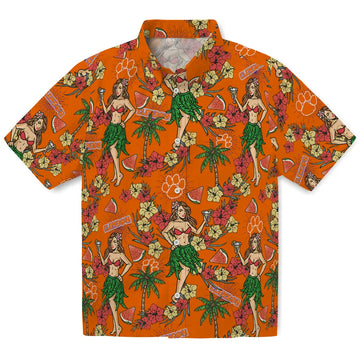 Clemson Tigers Hawaiian Shirt - Hawaiian Girls Design | Moonbestprint