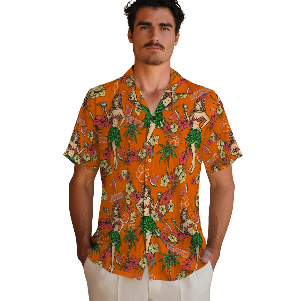 Clemson Tigers Hawaiian Shirt - Hawaiian Girls Design | Moonbestprint