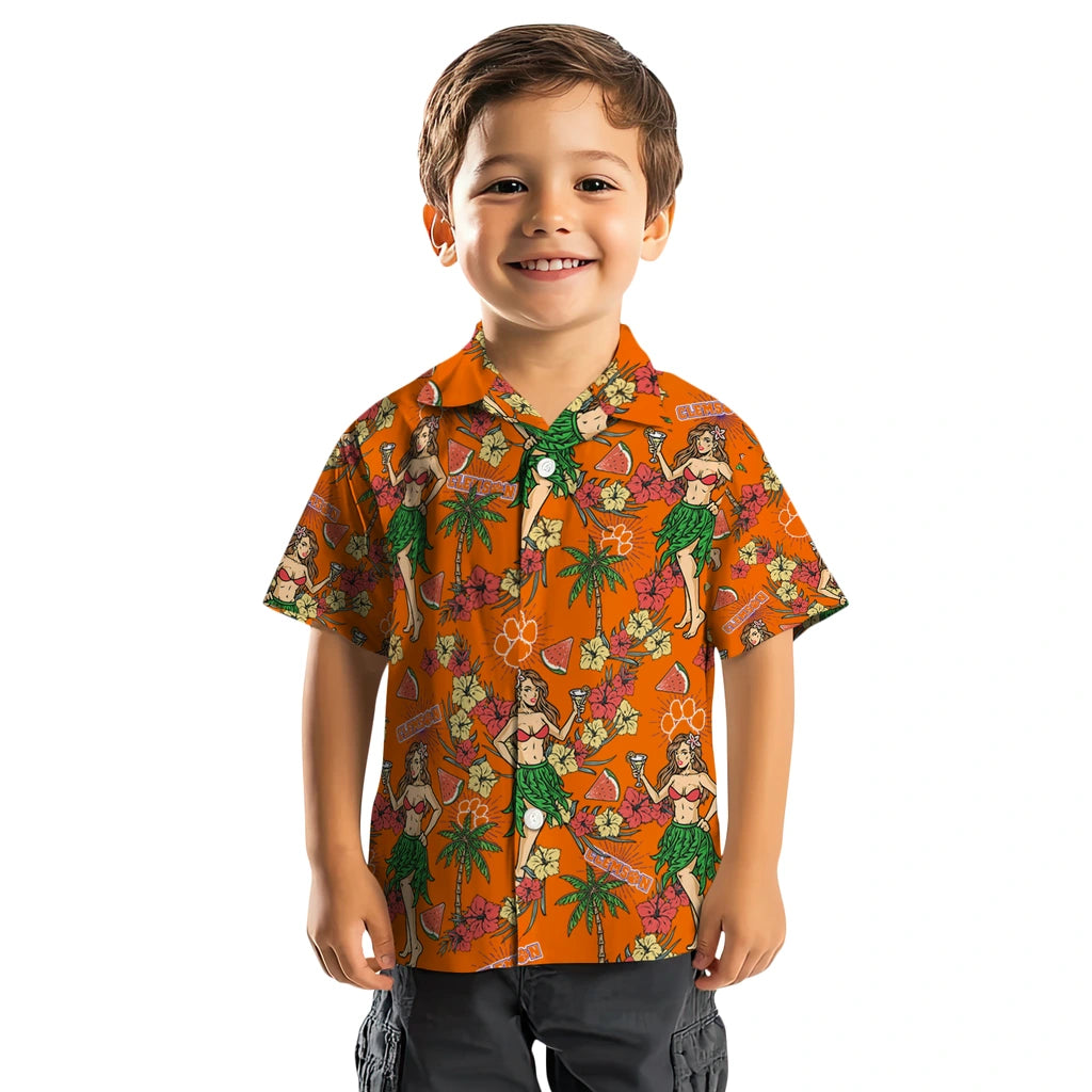 Clemson Tigers Hawaiian Shirt - Hawaiian Girls Design | Moonbestprint