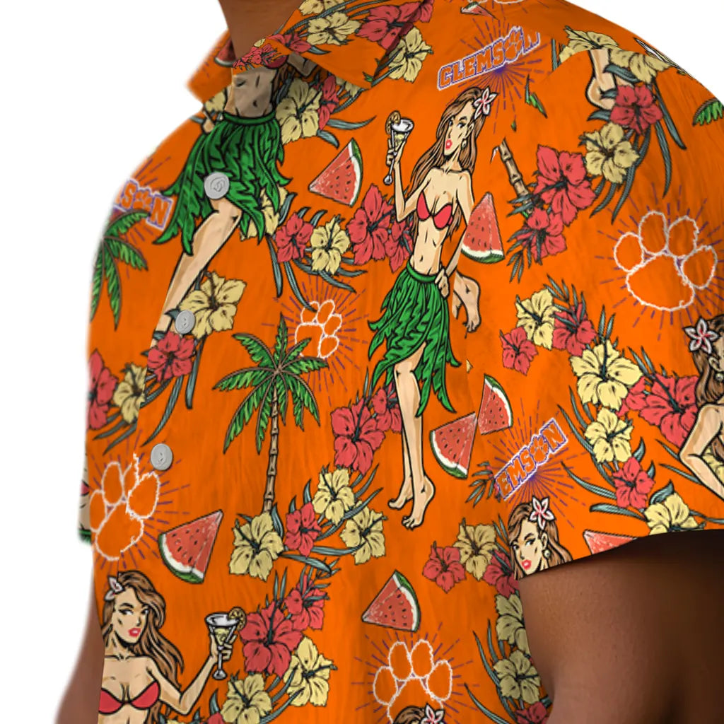 Clemson Tigers Hawaiian Shirt - Hawaiian Girls Design | Moonbestprint