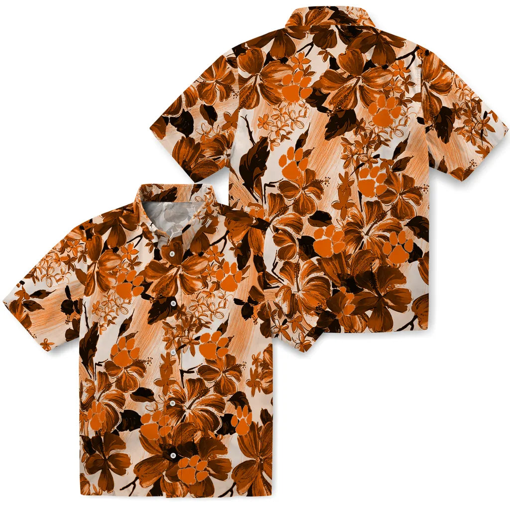 Clemson Tigers Hawaiian Shirt - Hibiscus Arrangement | Moonbestprint