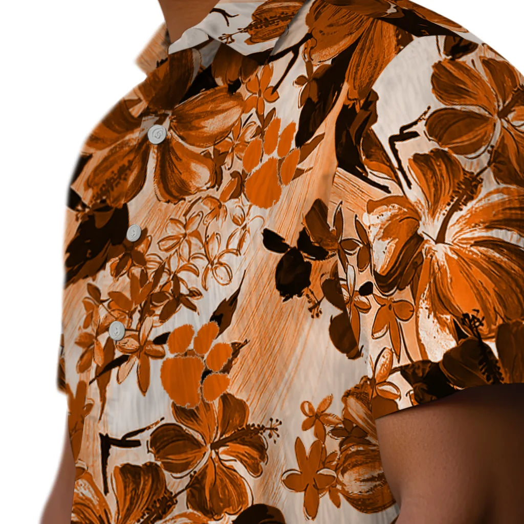 Clemson Tigers Hawaiian Shirt - Hibiscus Arrangement | Moonbestprint