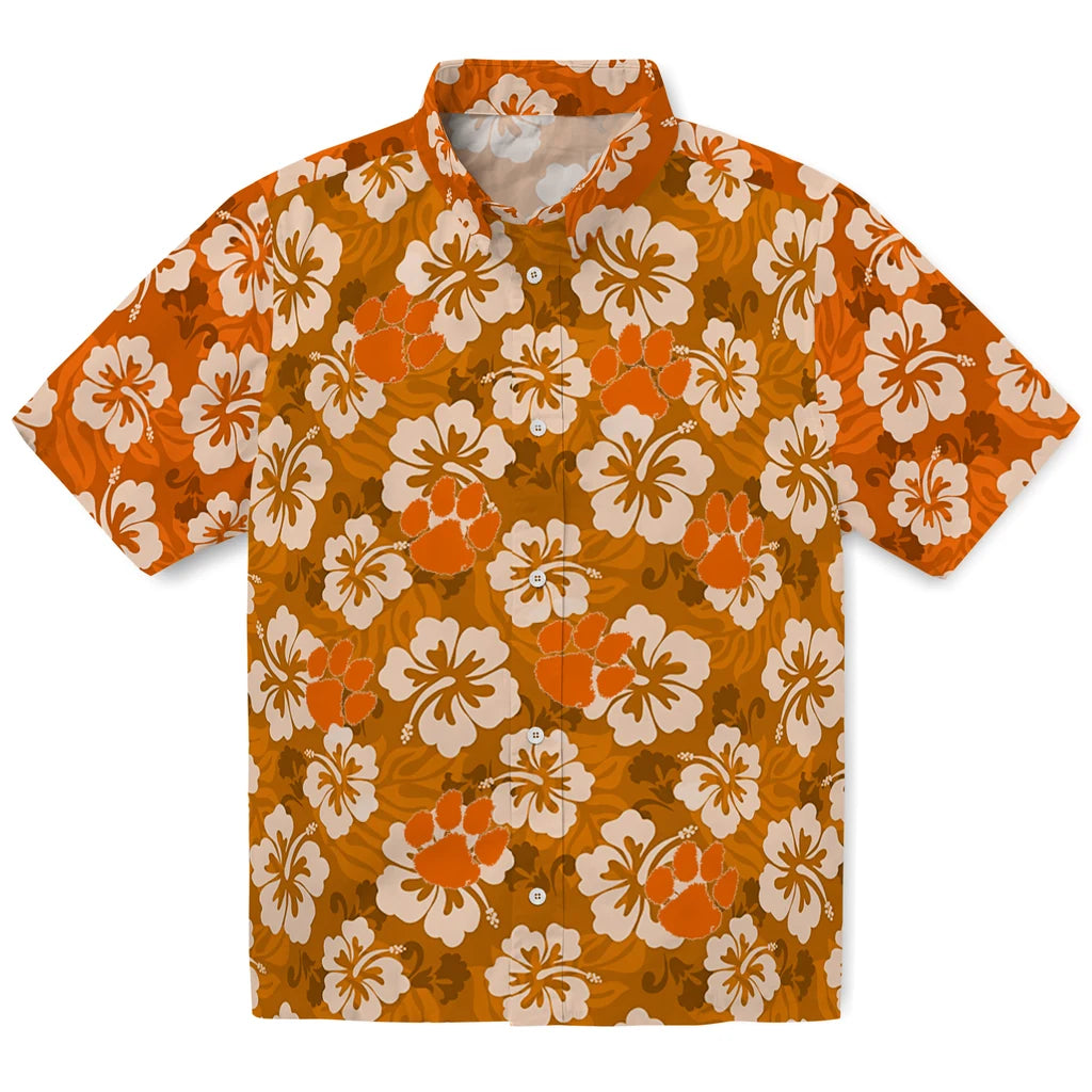 Clemson Tigers Hawaiian Shirt - Hibiscus Cluster | Moonbestprint