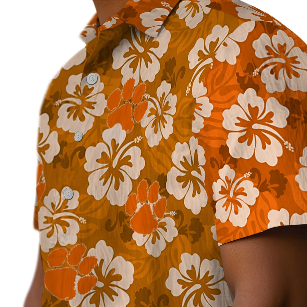Clemson Tigers Hawaiian Shirt - Hibiscus Cluster | Moonbestprint