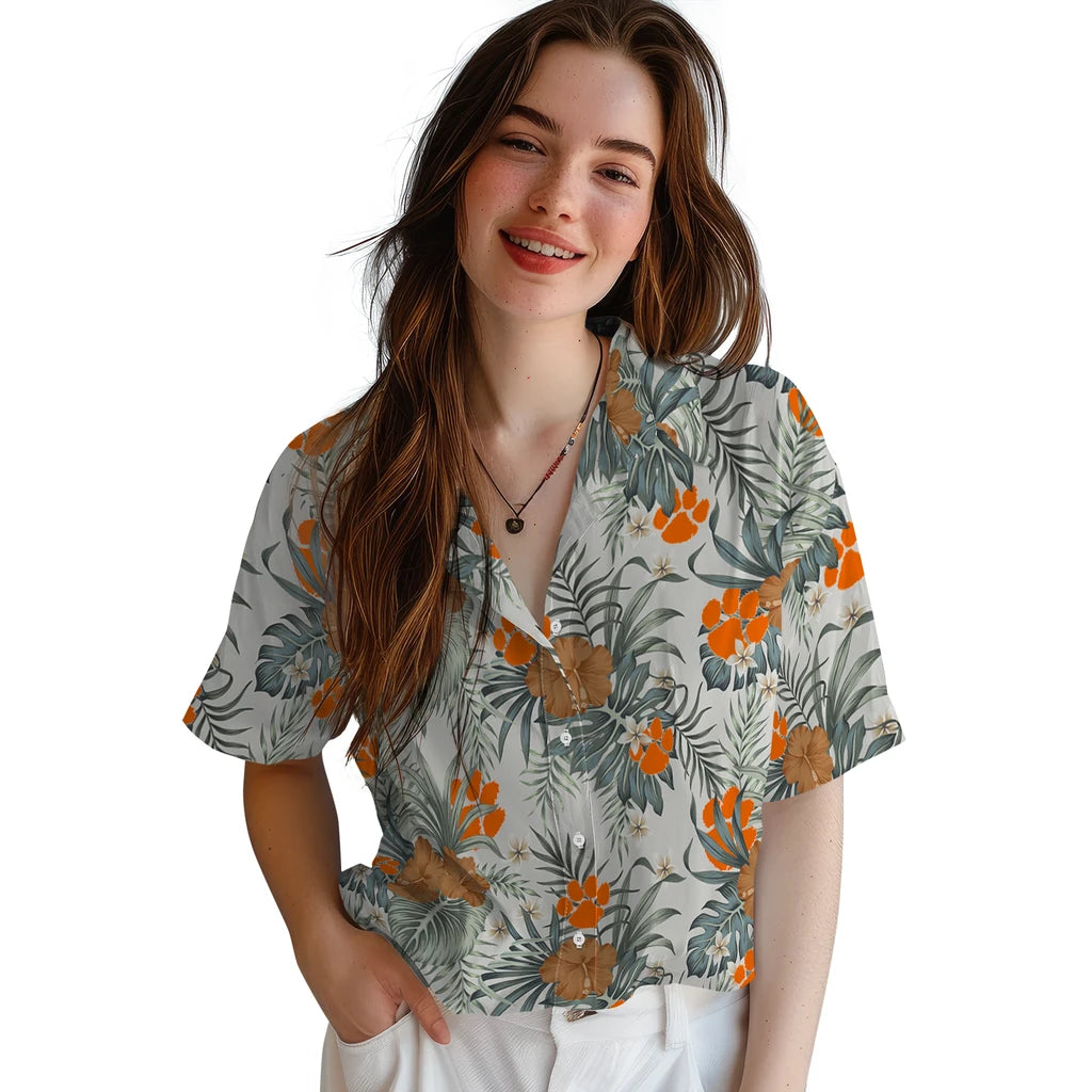 Clemson Tigers Hawaiian Shirt - Hibiscus Designs | Moonbestprint