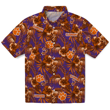 Clemson Tigers Hawaiian Shirt - Hibiscus Exotic | Moonbestprint