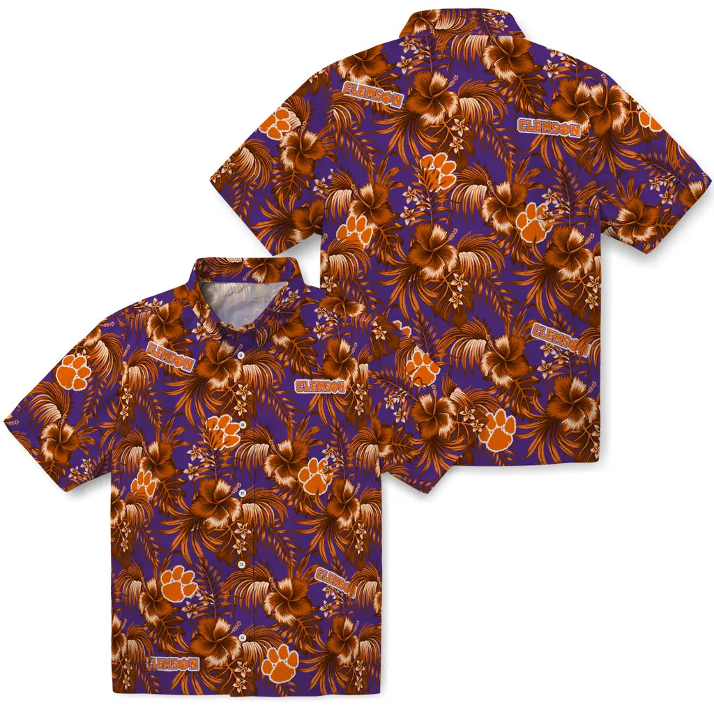Clemson Tigers Hawaiian Shirt - Hibiscus Exotic | Moonbestprint