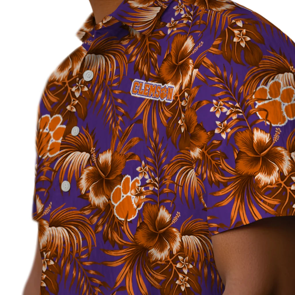 Clemson Tigers Hawaiian Shirt - Hibiscus Exotic | Moonbestprint