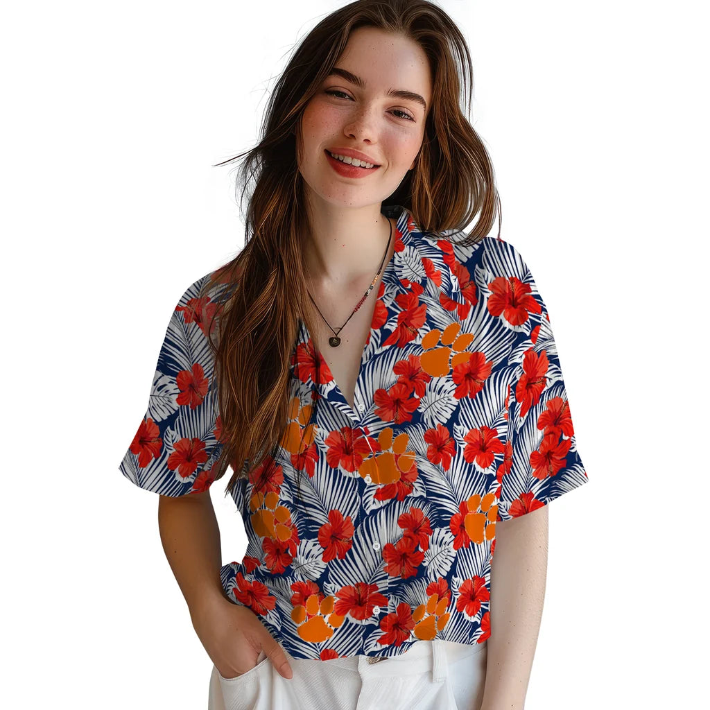 Clemson Tigers Hawaiian Shirt - Hibiscus Fiesta | Moonbestprint