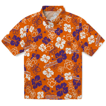 Clemson Tigers Hawaiian Shirt - Hibiscus Flower Design | Moonbestprint