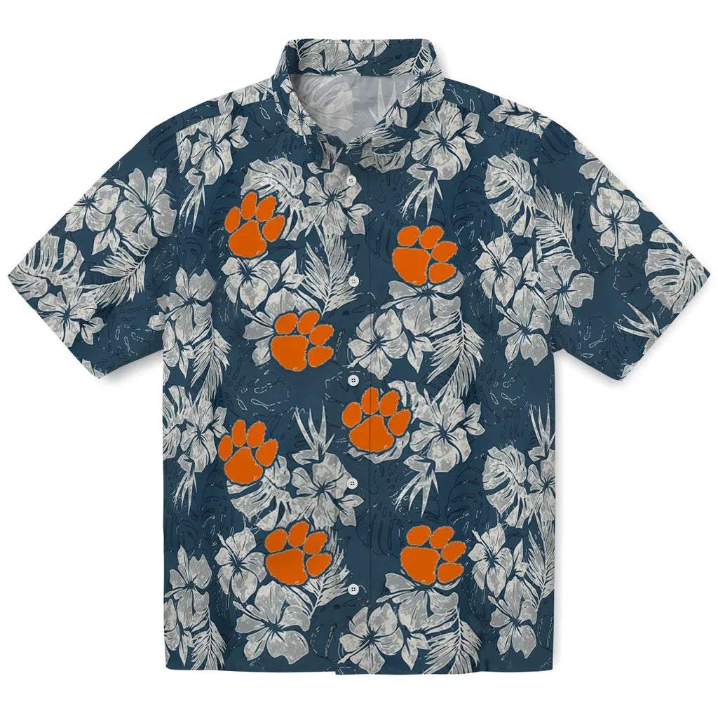 Clemson Tigers Hawaiian Shirt - Hibiscus Flowers | Moonbestprint