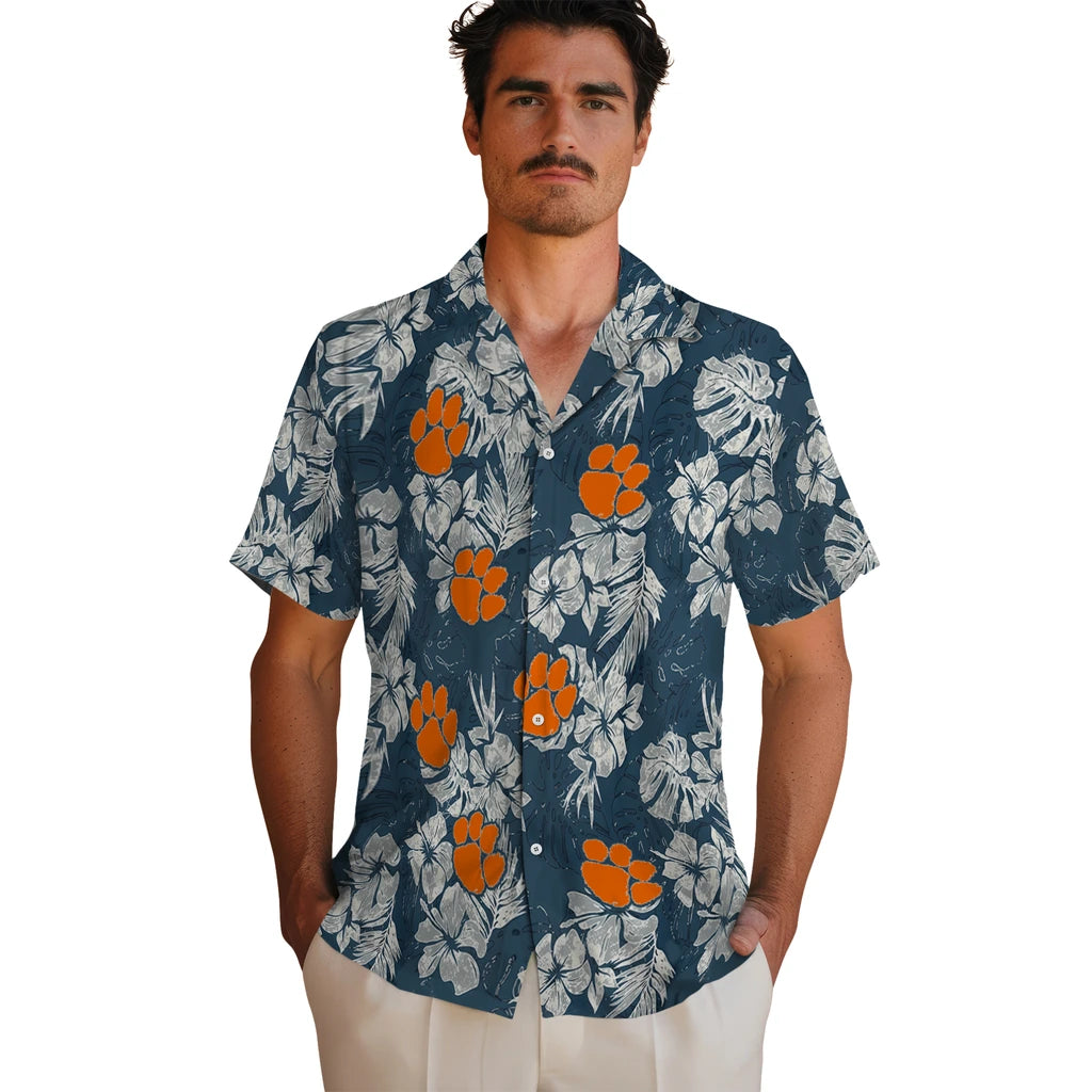 Clemson Tigers Hawaiian Shirt - Hibiscus Flowers | Moonbestprint