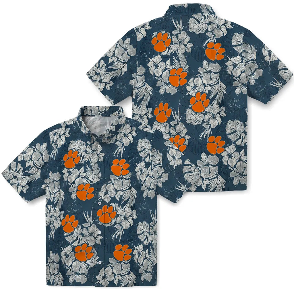 Clemson Tigers Hawaiian Shirt - Hibiscus Flowers | Moonbestprint