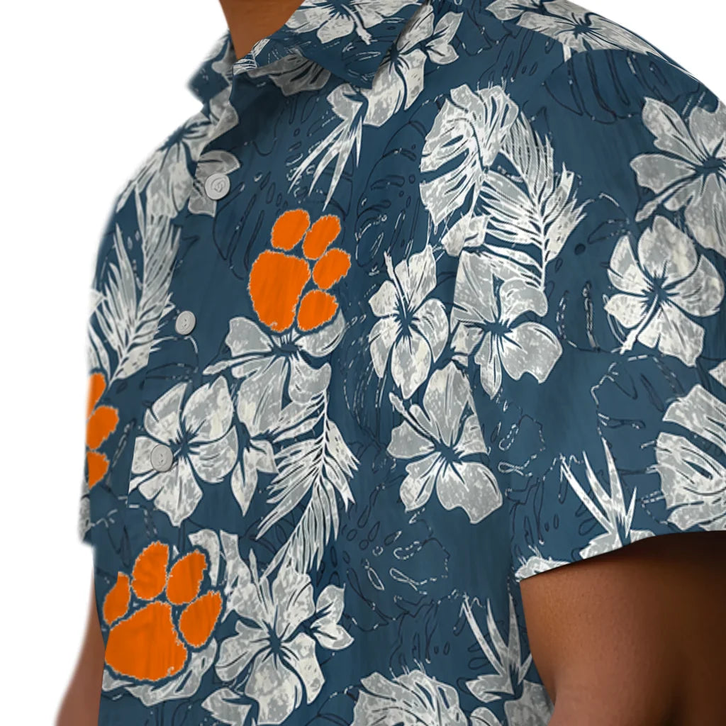 Clemson Tigers Hawaiian Shirt - Hibiscus Flowers | Moonbestprint