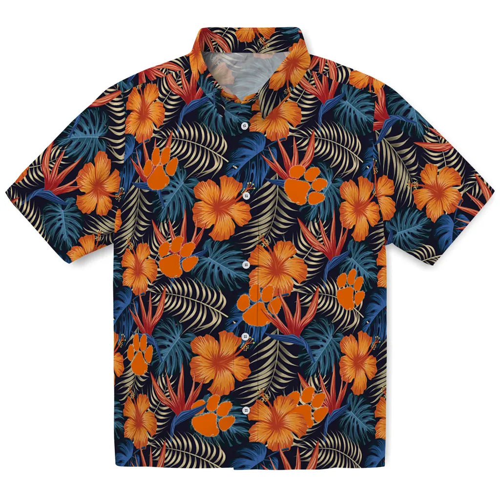 Clemson Tigers Hawaiian Shirt - Hibiscus Foliage | Moonbestprint