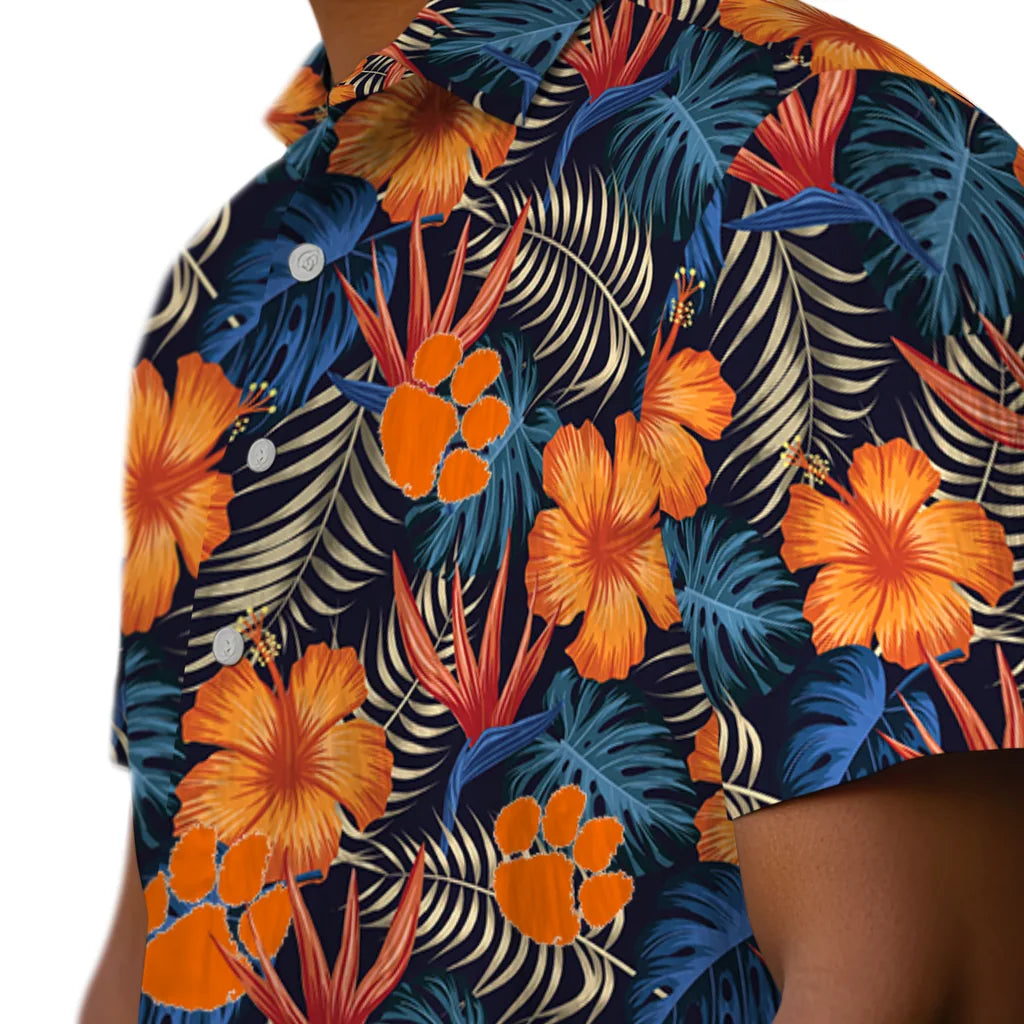 Clemson Tigers Hawaiian Shirt - Hibiscus Foliage | Moonbestprint