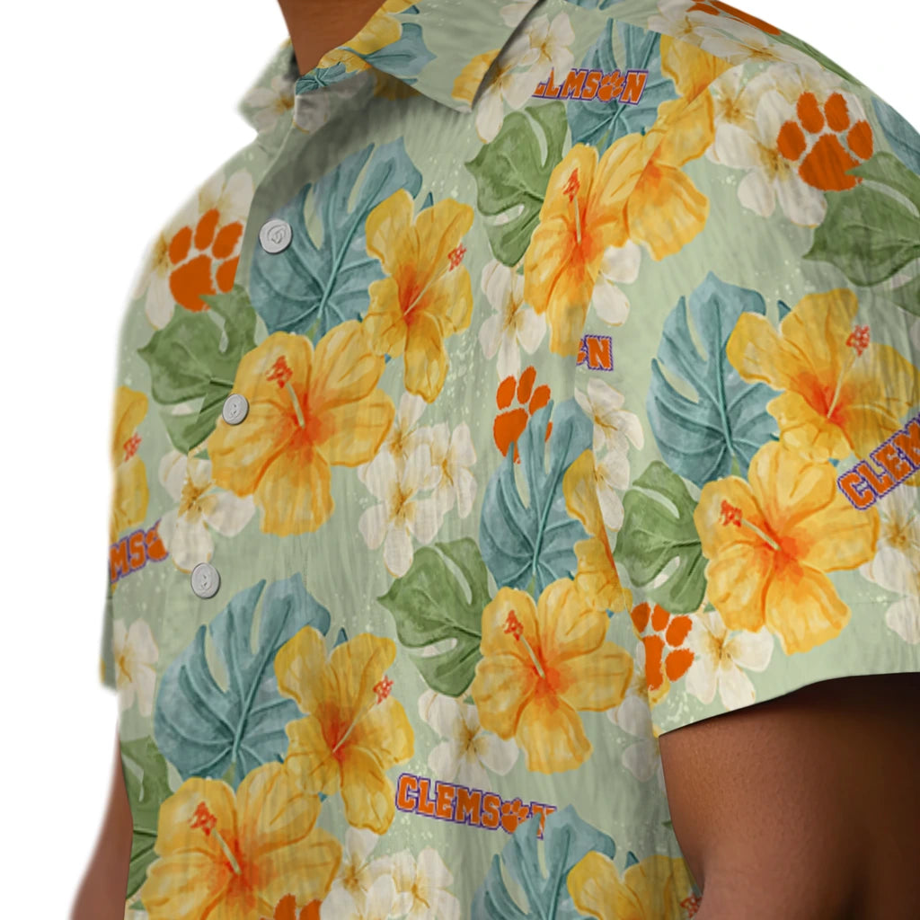 Clemson Tigers Hawaiian Shirt - Hibiscus Mood | Moonbestprint