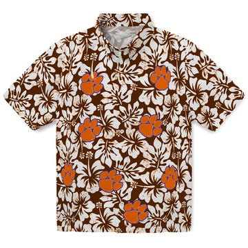 Clemson Tigers Hawaiian Shirt - Hibiscus Motif | Moonbestprint