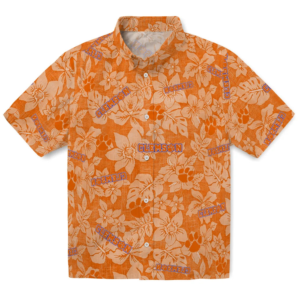 Clemson Tigers Hawaiian Shirt - Hibiscus Oasis | Moonbestprint