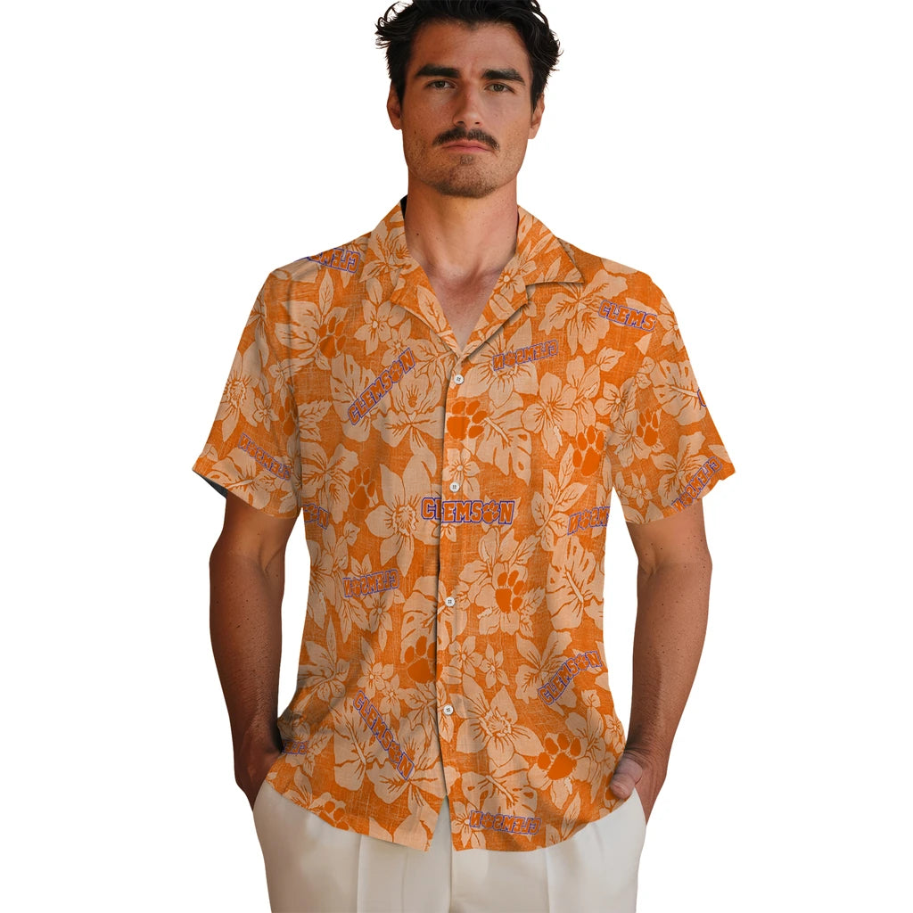 Clemson Tigers Hawaiian Shirt - Hibiscus Oasis | Moonbestprint