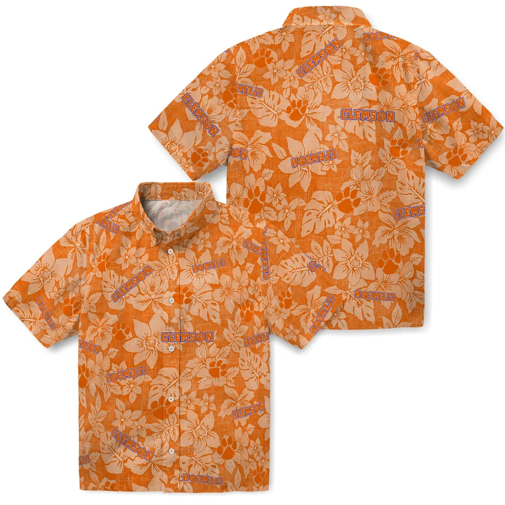 Clemson Tigers Hawaiian Shirt - Hibiscus Oasis | Moonbestprint