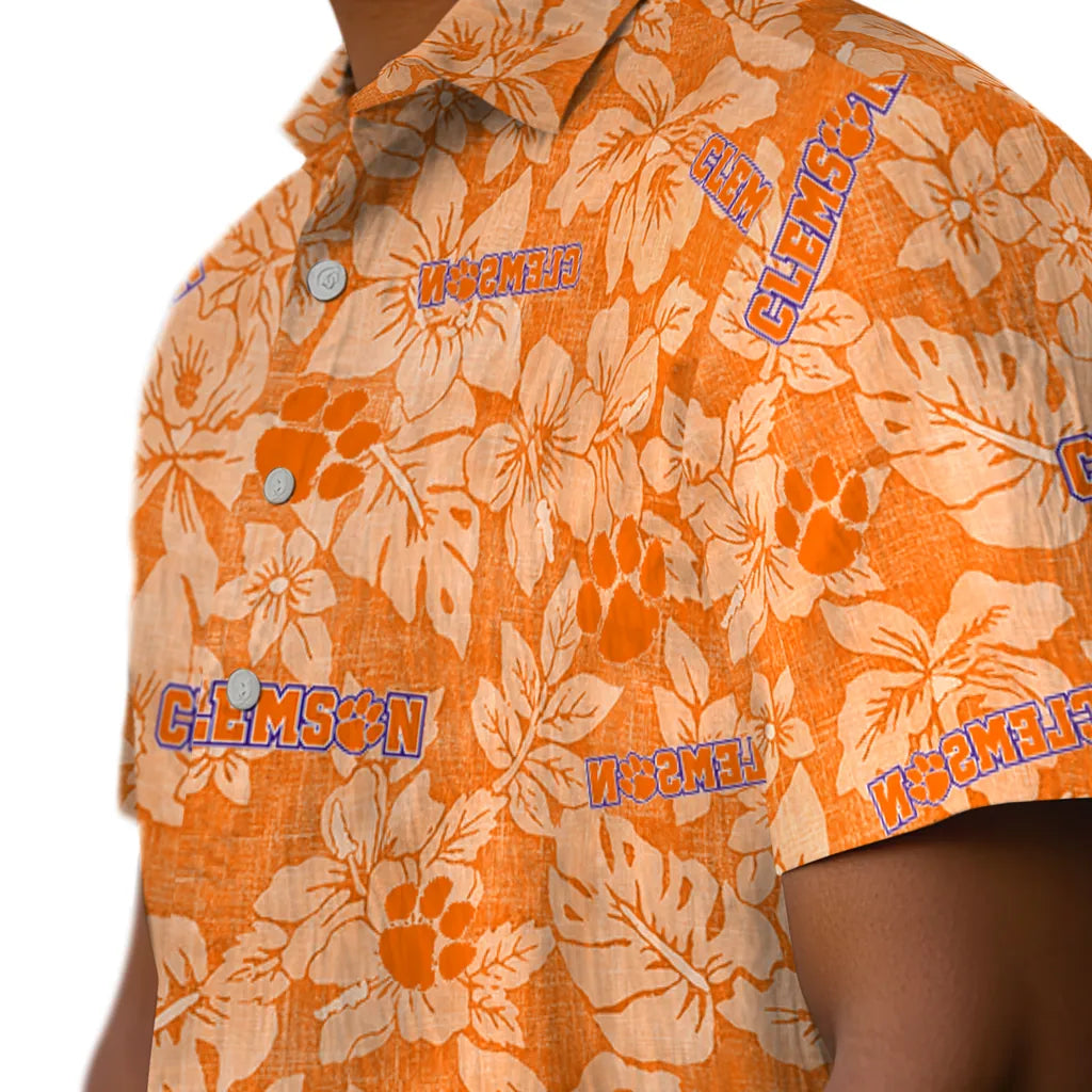 Clemson Tigers Hawaiian Shirt - Hibiscus Oasis | Moonbestprint