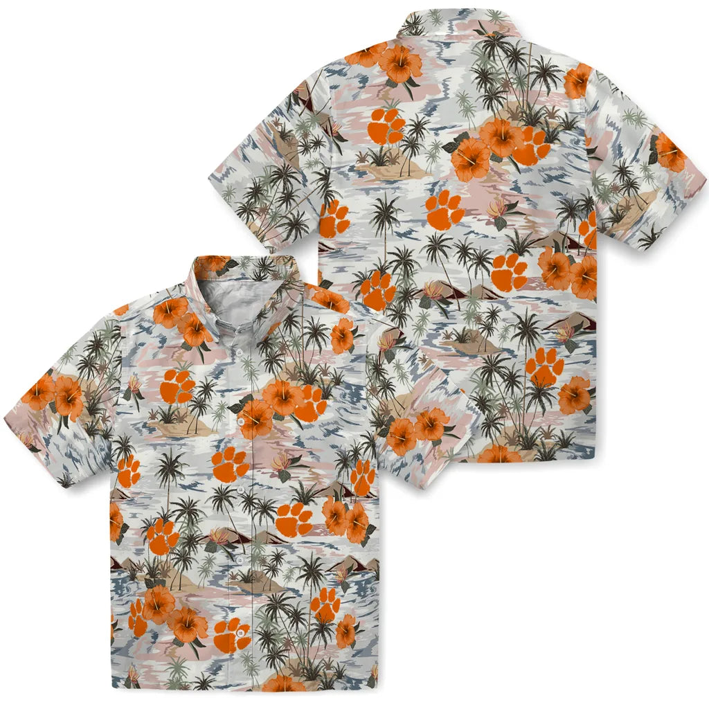 Clemson Tigers Hawaiian Shirt - Hibiscus Seaside | Moonbestprint