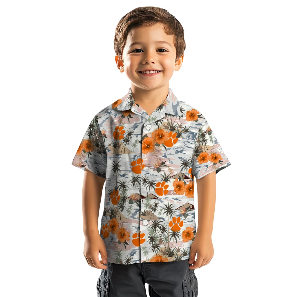 Clemson Tigers Hawaiian Shirt - Hibiscus Seaside | Moonbestprint