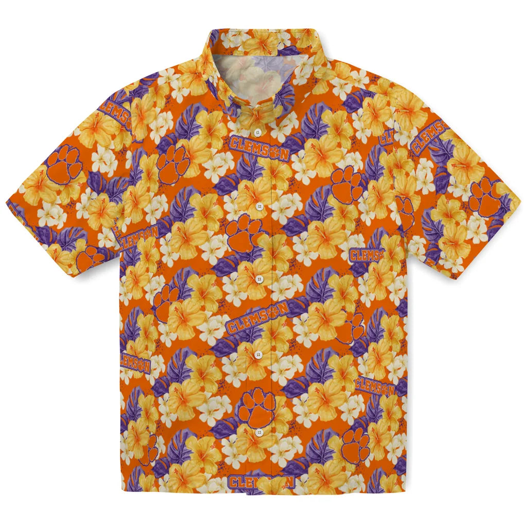 Clemson Tigers Hawaiian Shirt - Hibiscus Tropics | Moonbestprint