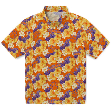 Clemson Tigers Hawaiian Shirt - Hibiscus Tropics | Moonbestprint