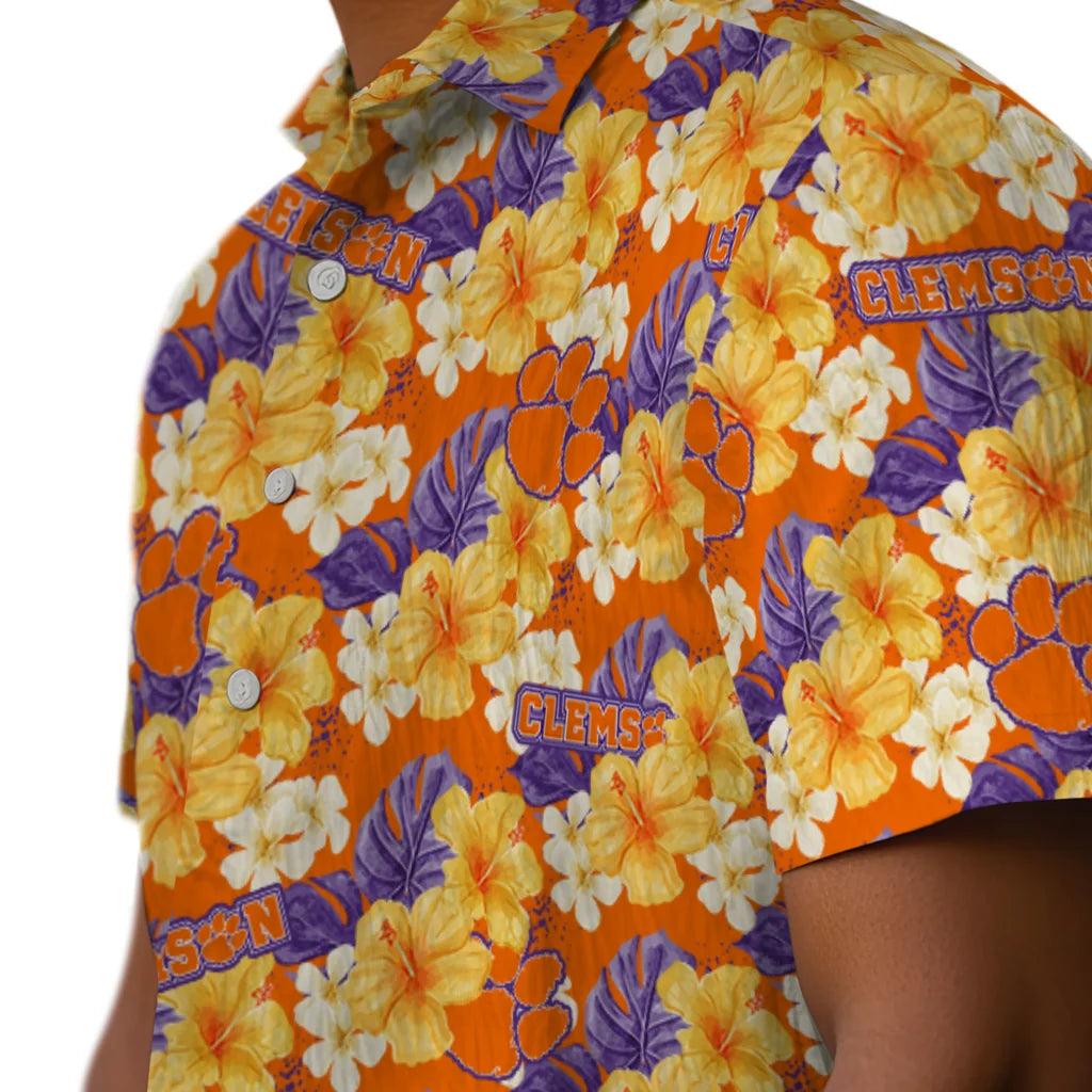 Clemson Tigers Hawaiian Shirt - Hibiscus Tropics | Moonbestprint