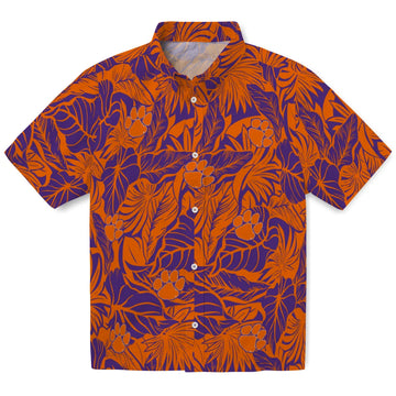 Clemson Tigers Hawaiian Shirt - Monstera Layer | Moonbestprint