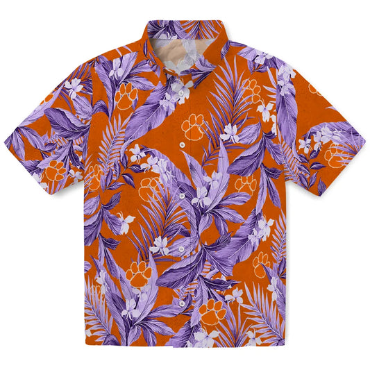 Clemson Tigers Hawaiian Shirt - Palm Leaves | Moonbestprint