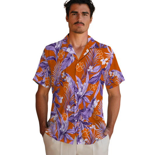 Clemson Tigers Hawaiian Shirt - Palm Leaves | Moonbestprint