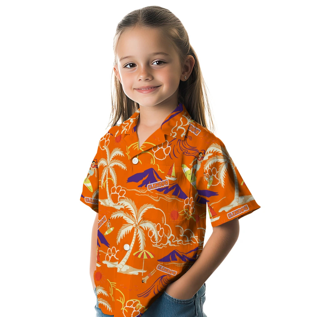 Clemson Tigers Hawaiian Shirt - Palm Tree Island | Moonbestprint