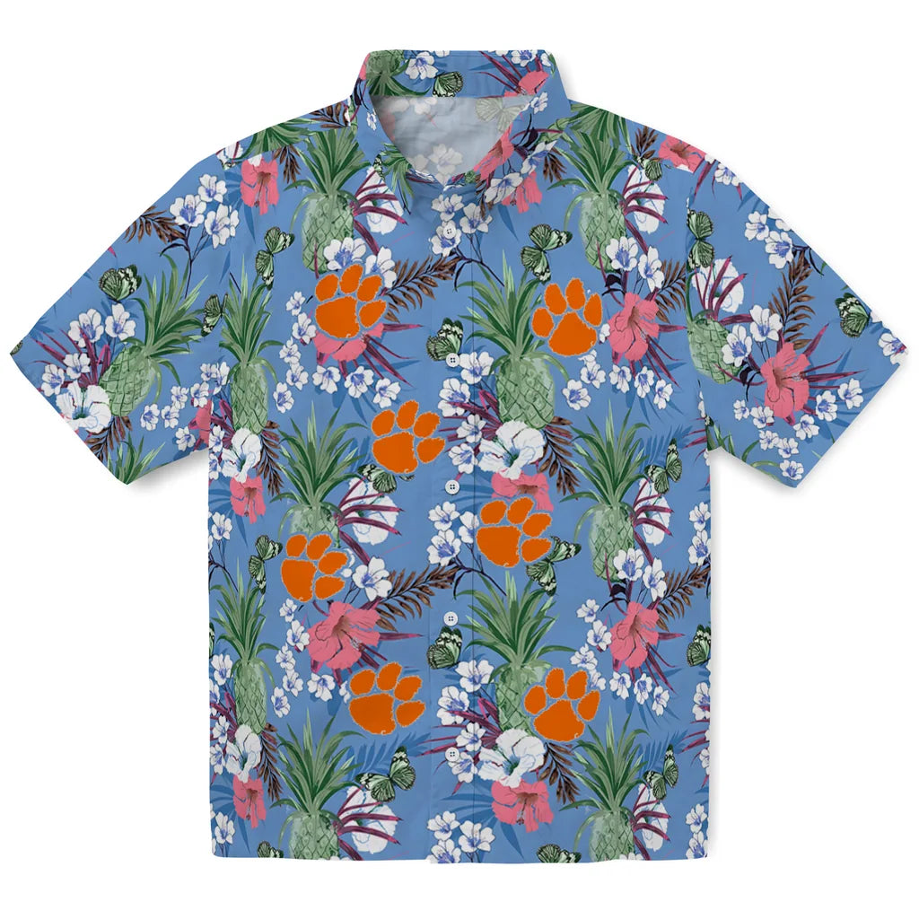 Clemson Tigers Hawaiian Shirt - Pineapple Bouquet | Moonbestprint