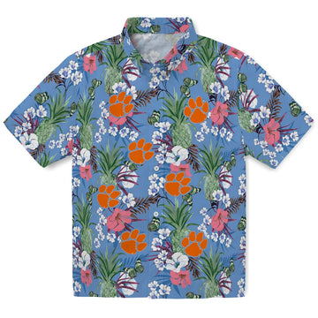 Clemson Tigers Hawaiian Shirt - Pineapple Bouquet | Moonbestprint