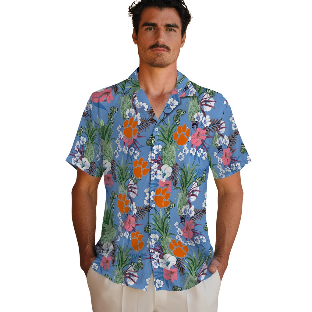 Clemson Tigers Hawaiian Shirt - Pineapple Bouquet | Moonbestprint