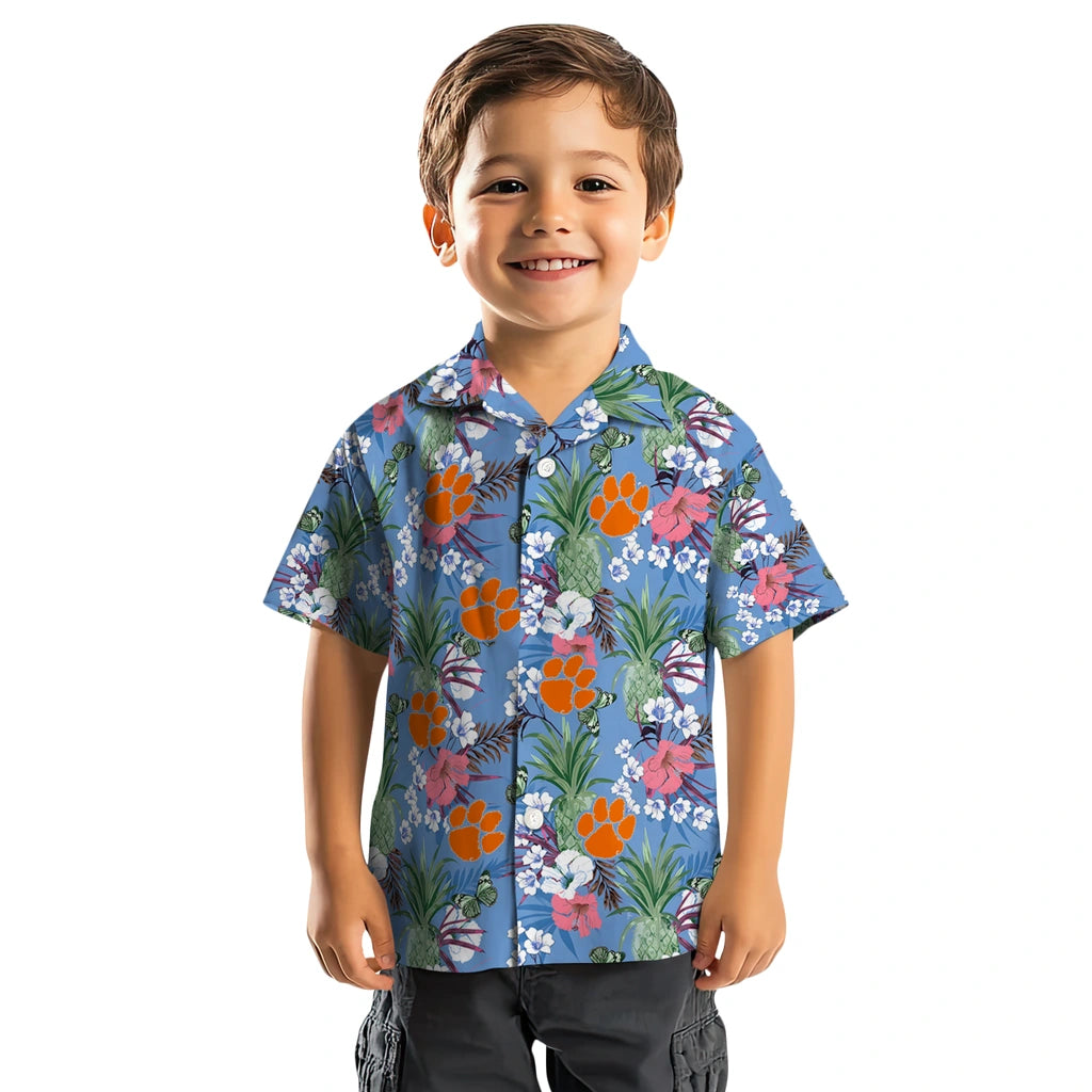 Clemson Tigers Hawaiian Shirt - Pineapple Bouquet | Moonbestprint