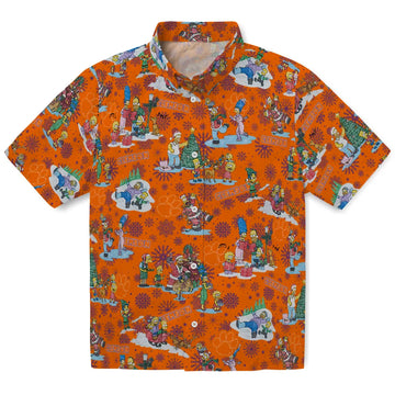 Clemson Tigers Hawaiian Shirt - Simpsons Christmas | Moonbestprint