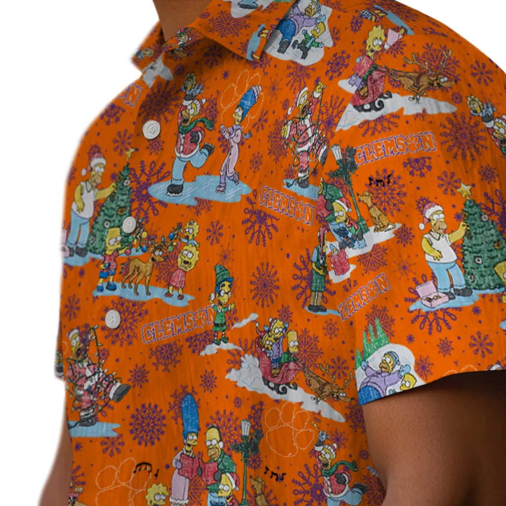 Clemson Tigers Hawaiian Shirt - Simpsons Christmas | Moonbestprint
