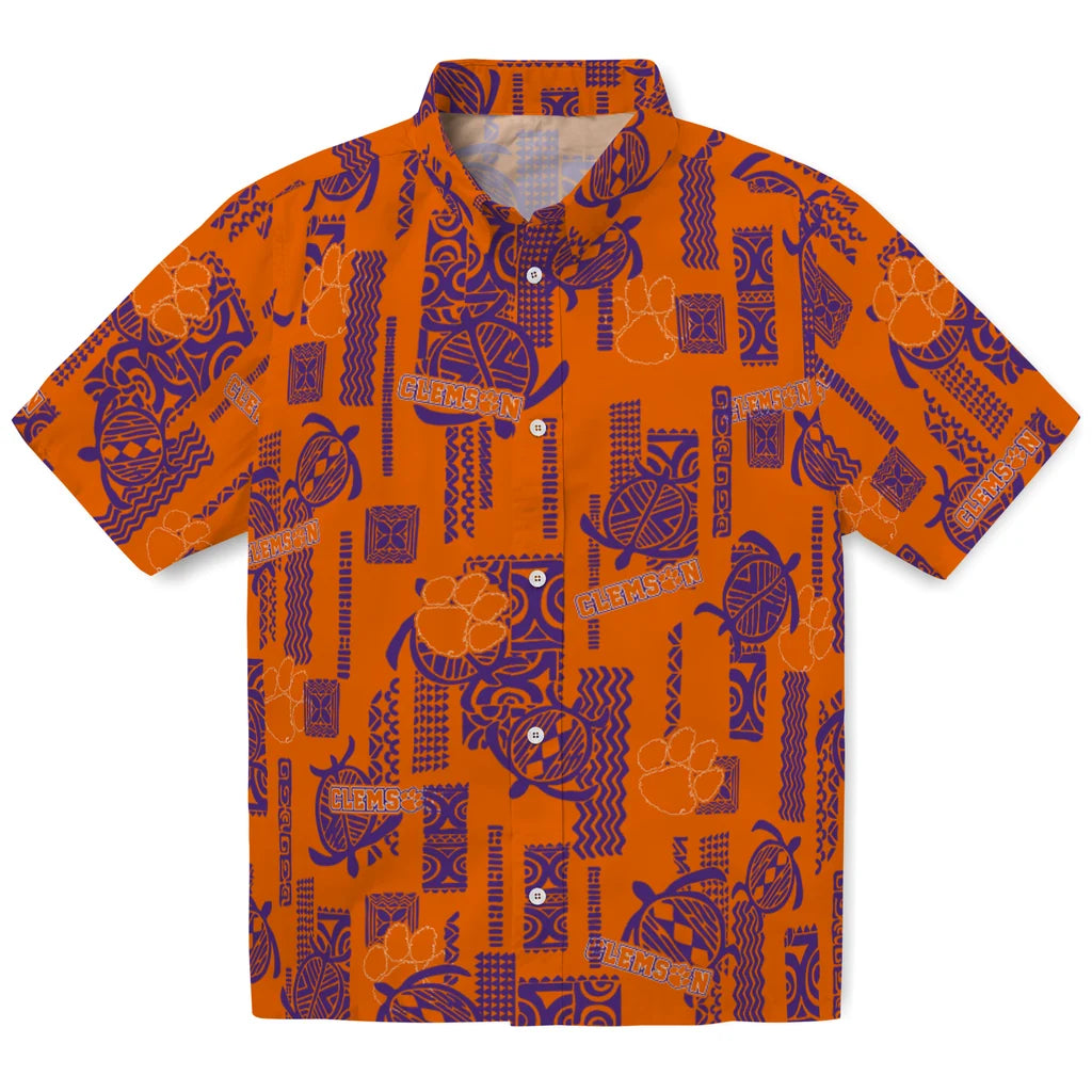 Clemson Tigers Hawaiian Shirt - Turtle Lines | Moonbestprint