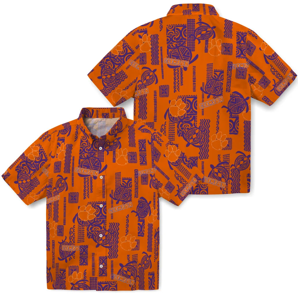 Clemson Tigers Hawaiian Shirt - Turtle Lines | Moonbestprint