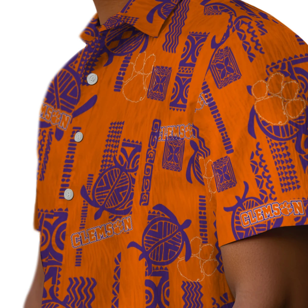 Clemson Tigers Hawaiian Shirt - Turtle Lines | Moonbestprint