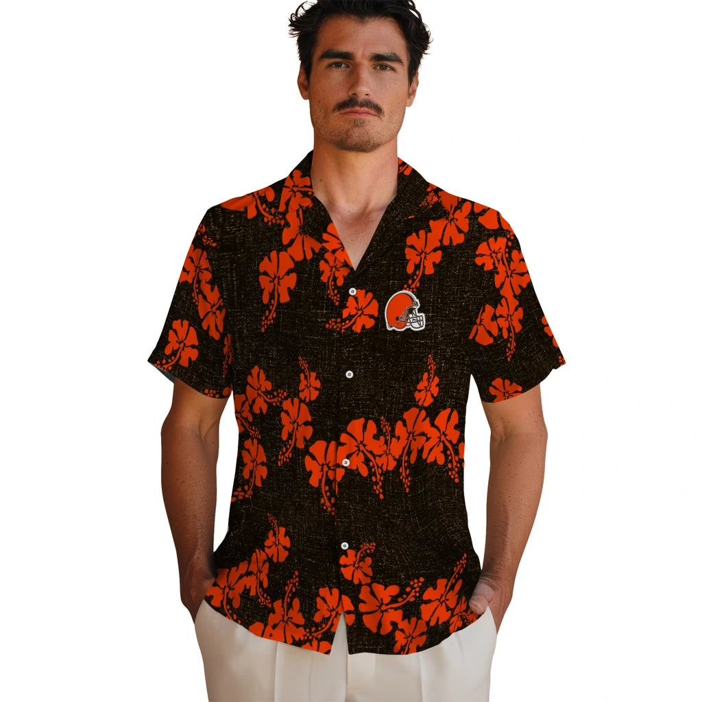 Cleveland Browns Hawaiian Shirt - 50th State Flower | Moonbestprint
