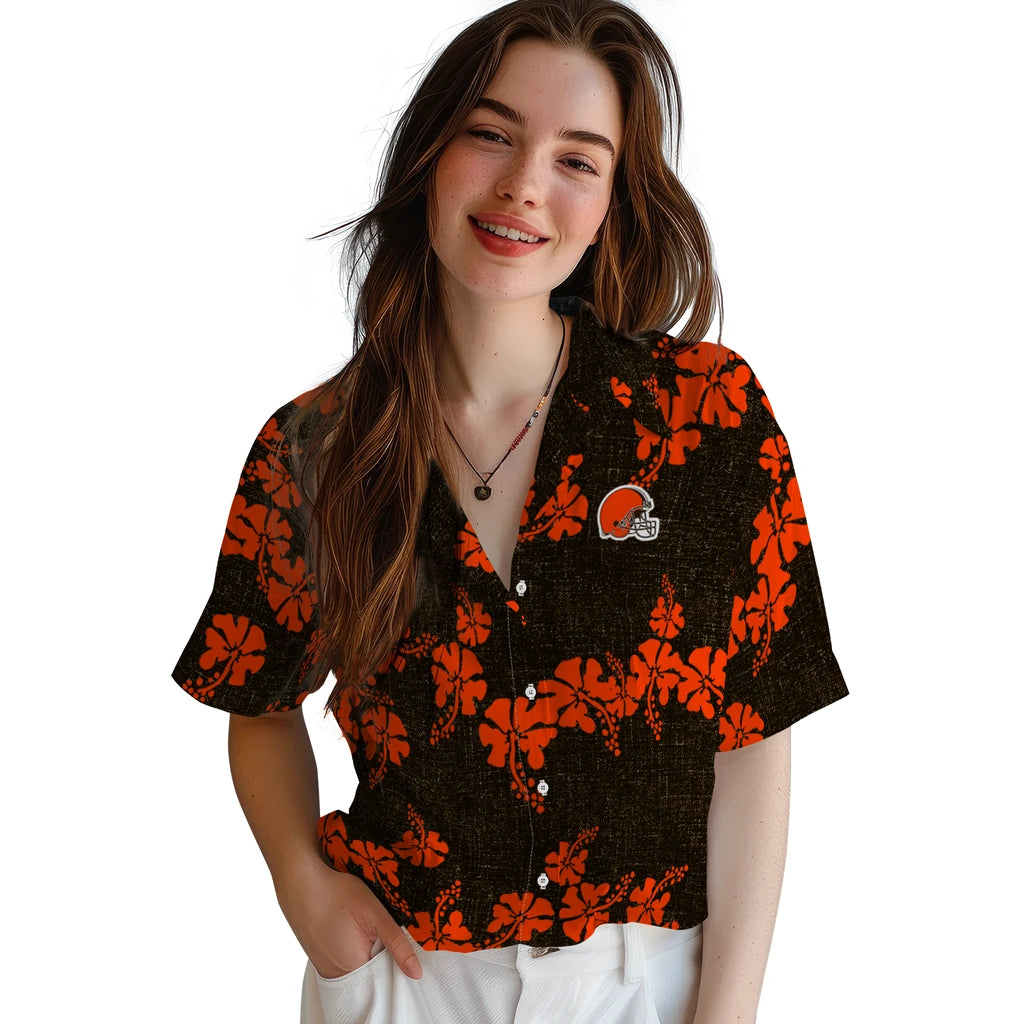 Cleveland Browns Hawaiian Shirt - 50th State Flower | Moonbestprint