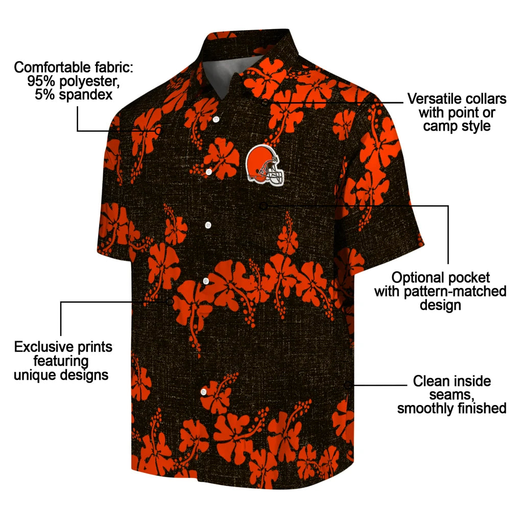 Cleveland Browns Hawaiian Shirt - 50th State Flower | Moonbestprint