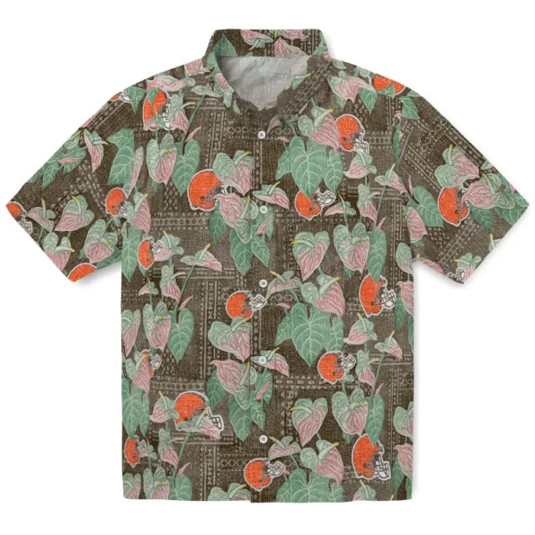 Cleveland Browns Hawaiian Shirt - Anthurium Overlay | Moonbestprint