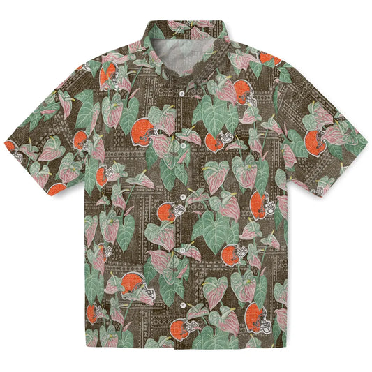 Cleveland Browns Hawaiian Shirt - Anthurium Overlay | Moonbestprint