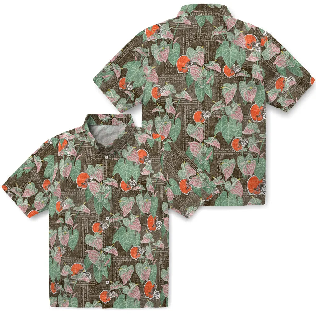 Cleveland Browns Hawaiian Shirt - Anthurium Overlay | Moonbestprint